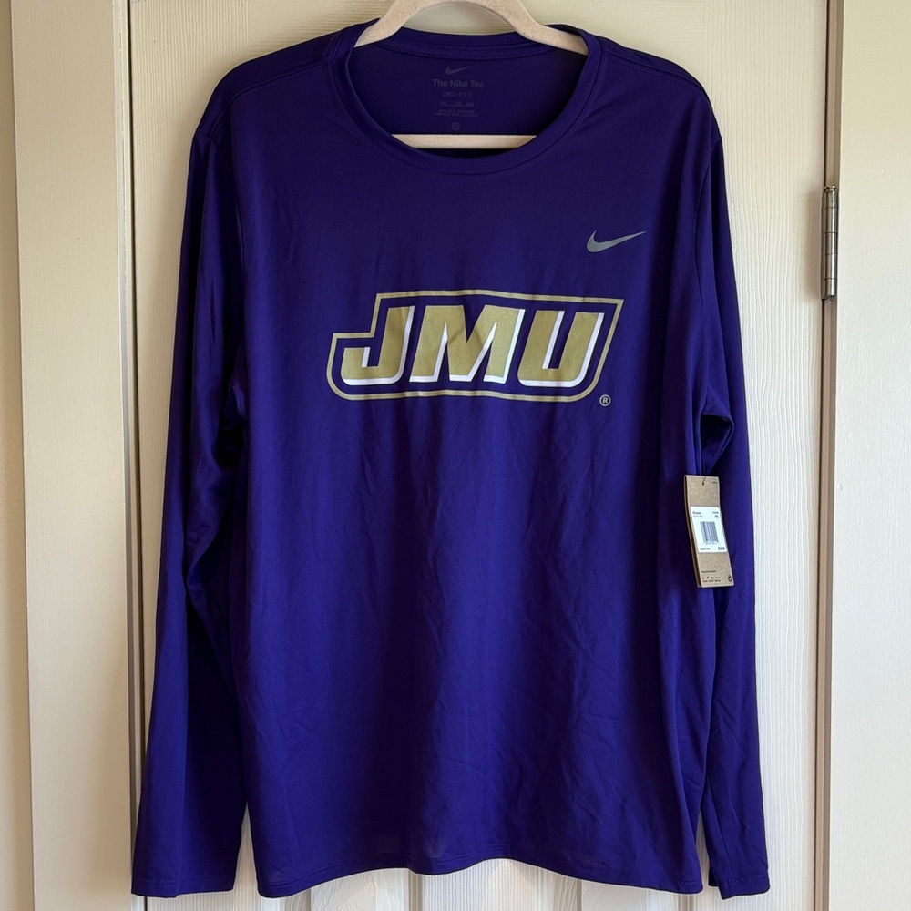 Nike | NWT Purple JMU Dri-Fit Long Sleeved T-Shirt The Nike Tee Size XXL